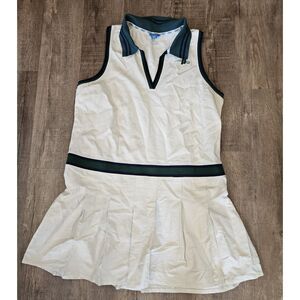 Prince Pickleball Dress Womens XXL Cream‎ Green Pleated Athletic Collared